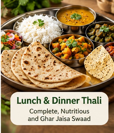 Vegetarian lunch and dinner thali